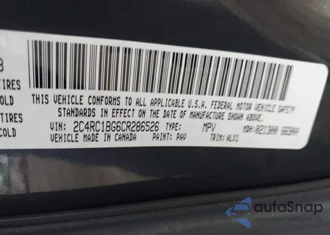 2012 Chrysler Town & Country Touring z USA, uszkodzony, nr VIN 2C4RC1BG6CR286526